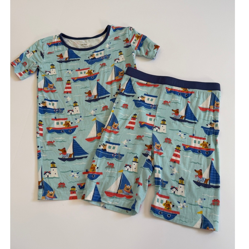 Little Sleepies Nautical Paws Bamboo Pajama Shorts Set 7/8